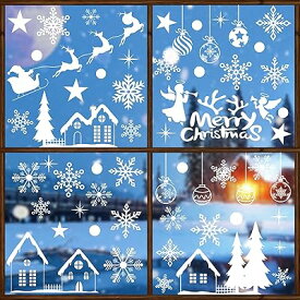 クリスマス ステッカー 窓 飾り 剥がせる 特大・40×70CM 4枚 70pcs ウォールステッカー シール