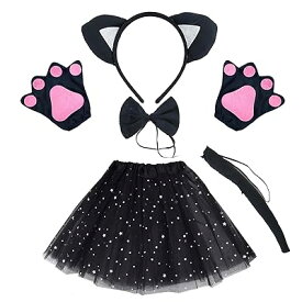 猫耳 カチューシャ ねこ ハロウィン コスプレ コスチューム 猫耳 尻尾 セット 衣装 もこもこ