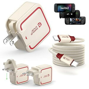 �y GaN 65W PD�}���[�d��zSwitch 2�Ή� PSE�� USB C�[�d�� 2m�P�[�u���t�b�܂肽���ݎ��{UK/EU�ϊ��v
