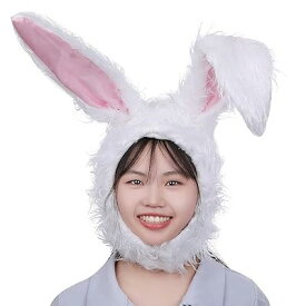ウサギ かぶりもの コスプレ 兎耳 帽子 うさぎ うさ耳 かわいい うさぎの被り物 防寒 大人 新