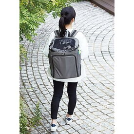Porta 移動や出先でくつろぐリュックキャリー グレー Mサイズ 防災 移動用