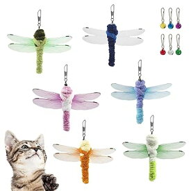 猫 おもちゃ 猫じゃらし 羽根 ねこ玩具 昆虫 トンボ 大飛ぶ虫 6個交換用