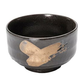 美濃焼 抹茶碗 抹茶 茶碗 茶道 直径約12cm 天目金刷毛目 ブラック 日本製 504-24