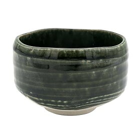 美濃焼 抹茶碗 抹茶 茶碗 茶道 直径約12cm 新織部 グリーン 日本製 505-16