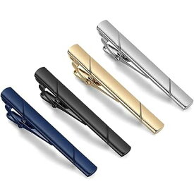 ネクタイピン 4カラーセット スーツ用 銅製品 メッキ 衣装アクセサリー おしゃれ 結婚式 男