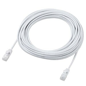 LAN�P�[�u�� CAT6A 10m �ܐ܂�h�~ ���b�V���P�[�u�� �z���C�g ECLD-GPAM/WH100