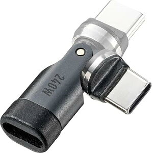 USB-C �ϊ��A�_�v�^ 540° ��] PD 240W �}���[�d 480Mbps �f�[�^�]���� Type-C L�� L�^ �R�l�N�^ �K����