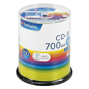 �o�[�x�C�^�� 1��L�^�p CD-R 700MB 100�� �V���o�[�f�B�X�N 48�{�� SR80FC100SV1