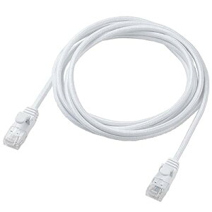 LAN�P�[�u�� CAT6A 2m �ܐ܂�h�~ ���b�V���P�[�u�� �z���C�g ECLD-GPAM/WH20