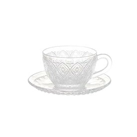 食器 グラスカップ&ソーサー フィオーレ クリア 160ml GLASS CUP & SAUCER ''FIORE'' CLEAR A615-818CL