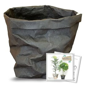鉢カバー 観葉植物 おしゃれ 北欧 室内 天然素材 レザー 特殊クラフト紙 4号鉢 5号鉢 7号鉢 9号鉢 ブラック グレー ブラウン