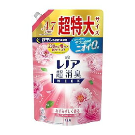 超消臭1WEEK 柔軟剤 フローラルフルーティーソープ つめかえ 超特大 1510mL