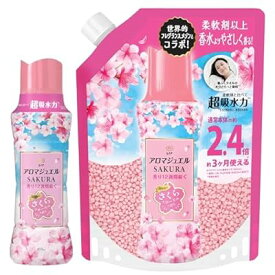 アロマジュエル SAKURA 香り付け専用ビーズ さくらフローラルの香り 本体 400mL＋替え990mL 【ま