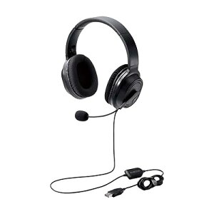 �w�b�h�Z�b�g �}�C�N�t�� USB �I�[�o�[�w�b�h �L�� ���� 40mm�h���C�o �u���b�N HS-HP30UBK