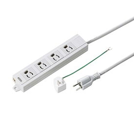 電源タップ 3P・4個口 10m 裏面マグネット・3P→2P変換アダプタ付き TAP-MG341N2-10