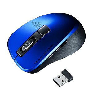 ���C�����X�}�E�X 2.4GHz(USB A) �É� �u���[LED 5�{�^�� 1600dpi(2�i�K�ؑ�) ���^ �u���[ MA-WBL153BL