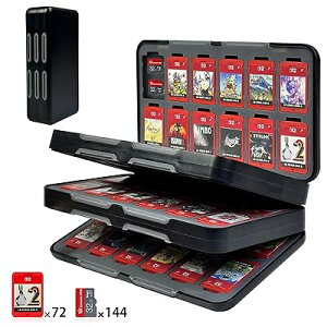 Switch 2 �Q�[���J�[�h�P�[�X 72���X�C�b�`�J�[�h��Micro SD144�����[�\ �}�O�l�b�g���J�� �n�[