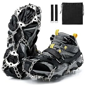 アイゼン スノーク 24本爪 チェーンク ステンレス製 軽量 靴底用 登山 ハイキング 通勤 雪山
