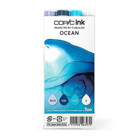 コピック インク アルコールインクアート 4本セット オーシャン Ocean 4本セット レジン 着色剤