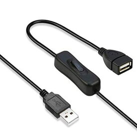 YFFSFDC USB A オス メス 延長ケーブル 2m ON/OFF スイッチ付き データ転送をサポート ブラック