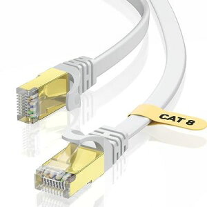 BUSOHE LAN�P�[�u�� 7M Cat 8 �t���b�g�P�[�u�� 40Gbps 2000MHz RJ45 �R�l�N�^�t�� �M�K�r�b�g ���� �C�[�T�l�b�g�P�[�u�� �����b�L �ܐ܂�h�~ �J�e�S���[8 �ƒ�p �Ɩ��p PS4/5 Xbox �A�N�Z�X�|�C���g��