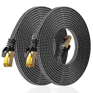 BUSOHE LAN�P�[�u�� 2M 2�{�Z�b�gCAT8 �C���^�[�l�b�g�P�[�u�� 40Gbps 2000MHz RJ45 �R�l�N�^�t�� �M�K�r�b�g ���� �����b�L �ƒ�p �Ɩ��p PS3 PS4 Xbox �����P�[�u�� �J�e�S���[8
