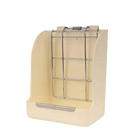 Hitasi 牧草ポットウサギ 餌入れ牧草フィーダー 小動物 食器 粉こぼれにくい チンチラ モルモット 食器 餌箱 牧草フィーダー 固定ペット春草干し草フィーダー ペット用品省スペース ネジ固定 小動物用品(ホワイト)