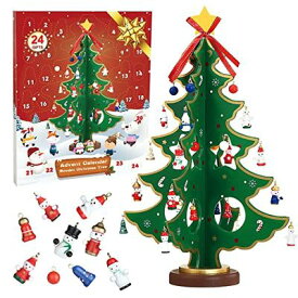LEMESO アドベントカレンダー 2024 クリスマスツリー 卓上 木製 クリスマス オーナメント 飾り 置物 飾り付け デコレーション 装飾 クリスマスプレゼント 子供 おもちゃ クリスマス カウントダウン カレンダー クリスマスギフト 贈り物