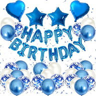 EXGOX 誕生日 バルーン 飾り付け セット ブルー 風船 パーティー 飾り ハッピーバースデー happy birthda…