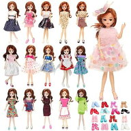 Barwa りかちゃん人形用ドレス 22cm人形用洋服 6個セット＝3枚服＋3ペア靴 22cmドールドレス 手作り クリ…