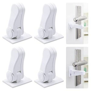 ベビーガード ドアロック チャイルド安全ロック 引き出しロック 窓ロック 180°回転式 子供ドア開け防止 いたずら防止 指はさみ防止 ペット脱走防止 地震対策 簡単操作 ABS樹脂製 白色 4個セ