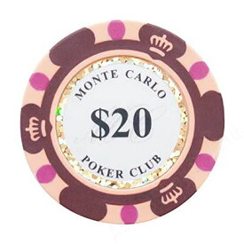 AngeliqueShop モンテカルロ ポーカーチップ 100枚セット ポーカー カジノ コイン (20ドル×100枚)
