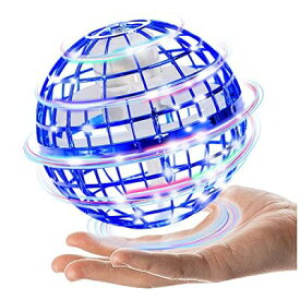 AOMEVOLEOフライングライトボール 正規品 飛行ボール ジャイロ UFO ドローンおもちゃ 360°回転 LED付き 子供のプレゼント (ブルー)