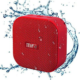 MIFA A1 レッド Bluetoothスピーカー IP56防塵防水/お風呂/コンパクト/おしゃれな見た目/ワイヤレスステレオ対応/True Wireless Stereo機能でステレオサウンド/12時間連続再生/ハンズフリー通話/Micro SDカード対応/プレゼント/ギフト(赤)