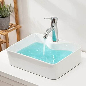 【JOMOWN限定排水セット付き】おしゃれ 洗面ボウル セット 洗面台 洗面ボール 置き型 手洗い鉢 陶器製 手洗い器 トイレ 手洗いボウル 410*310*130mm(長方形)