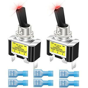 Kiligen bJ[CgtgOXCb` 2 12V 30A ϋv [VOJ[   SPST I/It gOXCb` LED C~l[V 12mm TCY ()