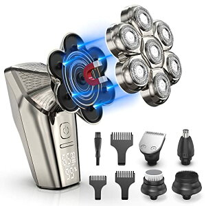 スキンヘッド用シェーバー スキンヘッド シェーバー Beedove 7D 磁気インターフェース式 スキンヘッド用電気シェーバー スキンヘッド用バリカン ひげそり 電動 メンズシェーバー LEDディスプ