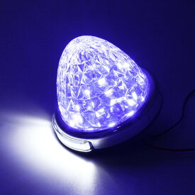 REPTICO LEDサイドマーカーランプ 24V トラック用 路肩灯 ピンクパープル クリアレンズ 8面クリスタルカット 新型LEDマーカー ダウンライト 高輝度 色選択可 16連LED無極性 取付簡単 耐高温PC素材 丸型 2個セット (ピンクパープル, 2個セット)