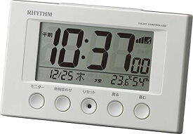 RA:リズム(RHYTHM) 目覚まし時計 電波時計 温度計・湿度計付き フィットウェーブスマート 白 77×120×54mm 8RZ166SR03