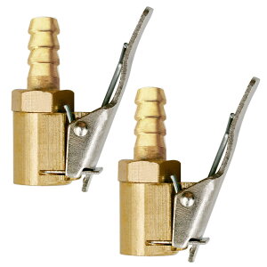 RA:D.B.J 2個 6mm カーエアーポンプスレッドノズルアダプター タイヤエアチャック カーポンプアクセサリー 高速変換ヘッドクリップタイプノズル インフレータポンプ 純銅