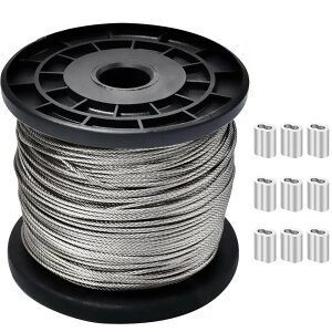 RA:䕗΍ C[[v XeXC[ C[ XeXiSUS304j_ wire rope a1.5mm 100m A~X[u p 8^ 50 Kтɂ gp׏d165kg AeiŒ 