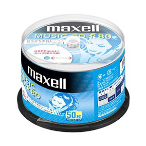 �}�N�Z��(maxell) ���y�pCD-R 80�� 1��^���p �C���N�W�F�b�g�v�����^�Ή��z���C�g(���C�h���) 50�� �X�s���h���P�[�X�� CDRA80WP.50SPZ
