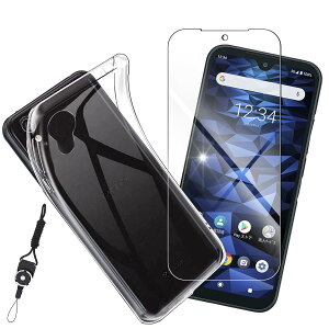 houge�y1�� �K���X�t�B���� + �P�[�X�z���Z�� DIGNO BX2 A101KC / SX2 KC-S302 �p�� �K���X�t�B���� + �P�[�X �N���A �J�o�[ ���{���Ɏq�f�� 9H�d�x �w��h�~ + TPU �ϏՌ� ���^ �y�ʌ^ DIGNO BX2 A101KC