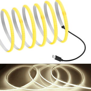 RYE COB e[vCg0.5m F4000K 5V TYPE C ڑP[uLEDXgbvCg 5mmtLVu x LEDCge[v 320LEDs/m 180°CRI=90 ʃe[vό`\ ؒf\ fXNAPCAer