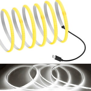 RYE COB e[vCg1m F6000K 5V TYPE C ڑP[uLEDXgbvCg 5mmtLVu x LEDCge[v 320LEDs/m 180°CRI=90 ʃe[vό`\ ؒf\ fXNAPCAerA
