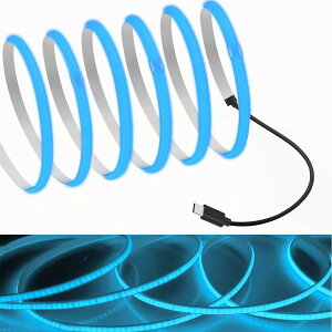 RYE COB e[vCg1.5m ACXu[ 5V TYPE C ڑP[uLEDXgbvCg 5mmtLVu x LEDCge[v 320LEDs/m 180°CRI=90 ʃe[vό`\ ؒf\ fXNAPCAe