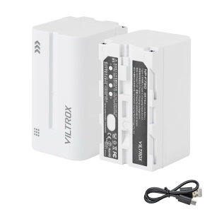 VILTROX LEDplƖ 4400mAhNP-F750cʕ\obe[ ijrfICgobe[ NP-FV[Yobe[ USB Type-C[d DC-55HDj^[/Sprite40/VL-400T/VL-500T/VL-192T/VL-D640T/rfICgKp