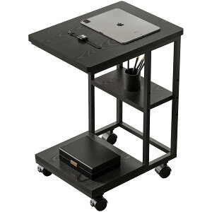 YeTom サイドテーブル キャスター付き ソファーテーブル コの字型ベッドサイドテーブル ソファサイドテーブル ソファテーブル 可移動ナイトテーブル 層板は調節可能 幅40×奥行29.5×高さ51.9cm