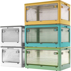 X XUNTAO【収納ボックス 折りたたみ】蓋付き 積み重ね 全方向から取り出せる 収納ケース 衣類 布団 小物 収納 折り畳み コンテナ ボックス 大型 プラスチック キャスター おしゃれ 多機能 防塵