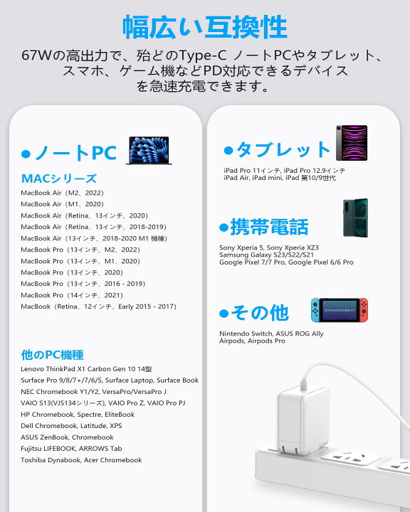 楽天市場】Macbook 充電器 ノートパソコン 急速充電器 Type-C AC 